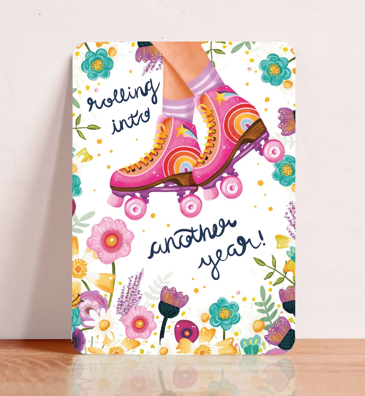 Aniet Illustration – Engroshandel Fødselsdagskort – Kort fødselsdag rulleskøjter tillykke skate postkort0