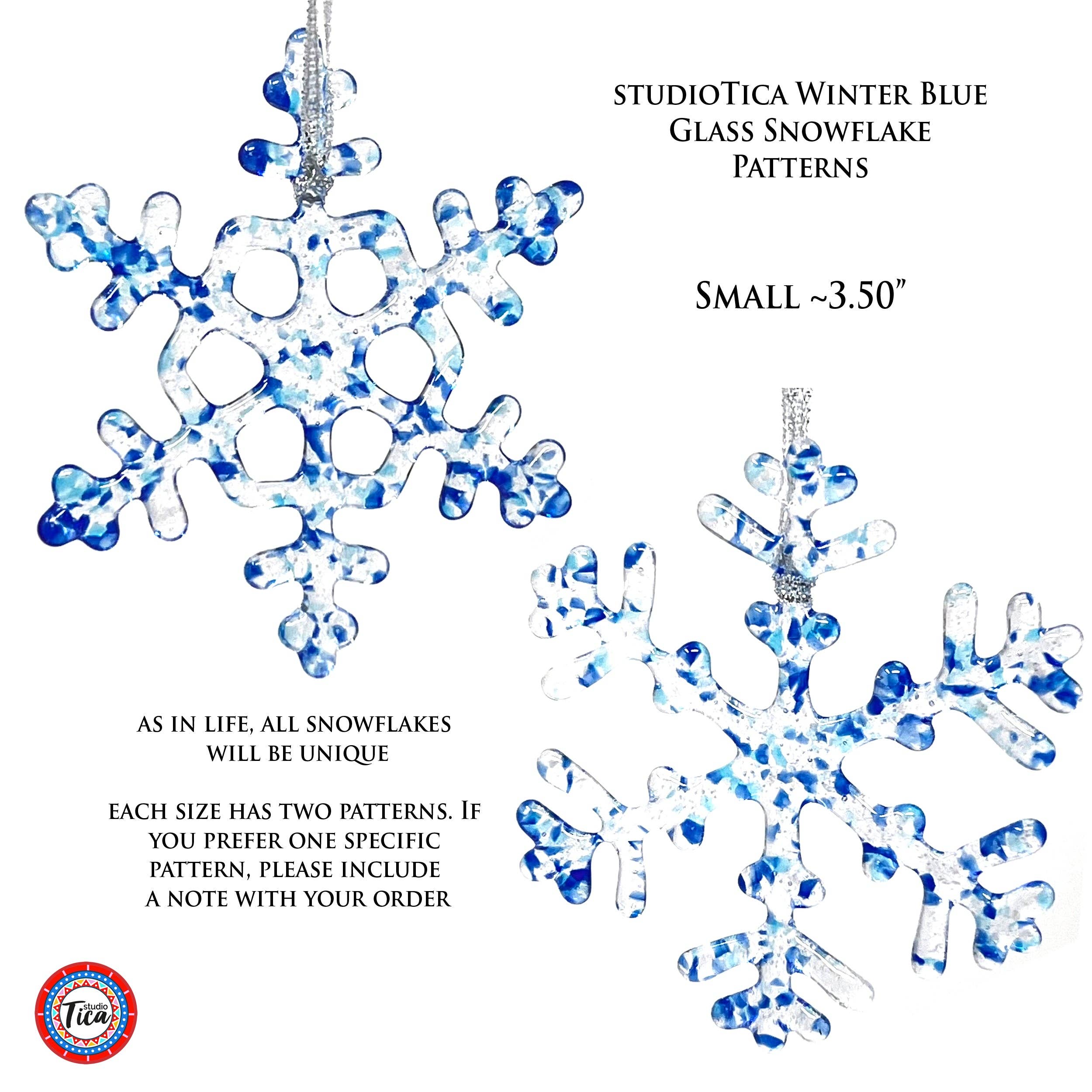studioTica - Wholesale Ornament - Handmade Glass Snowflake - Winter Blue1