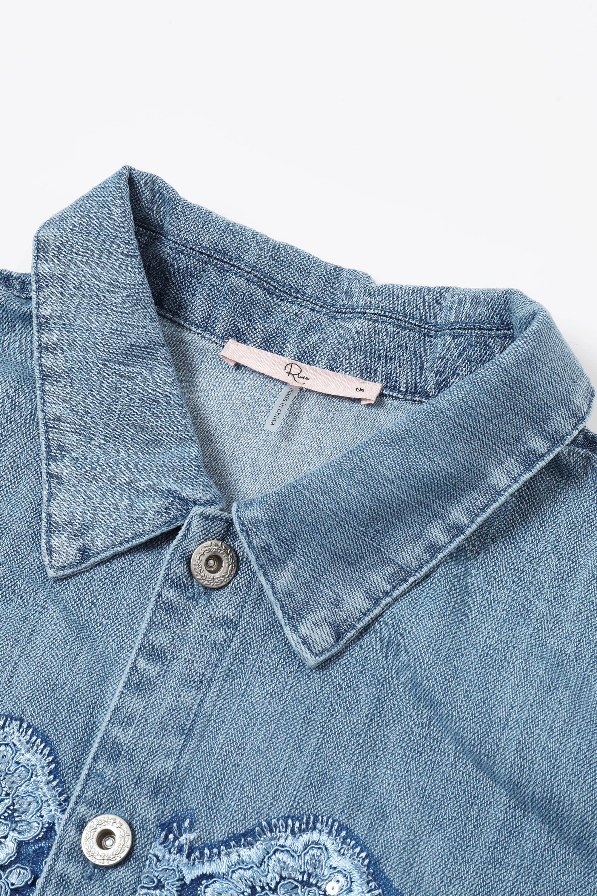 RIVIR - Wholesale Denim Jacket - Women's - Sequin Kissed Denim Jacket6