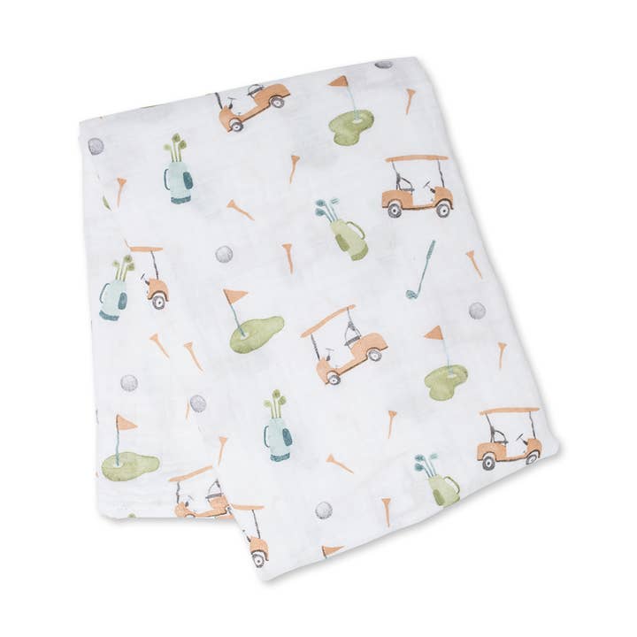 Lulujo Cotton Swaddle – Golf for wholesale by Mary Meyer