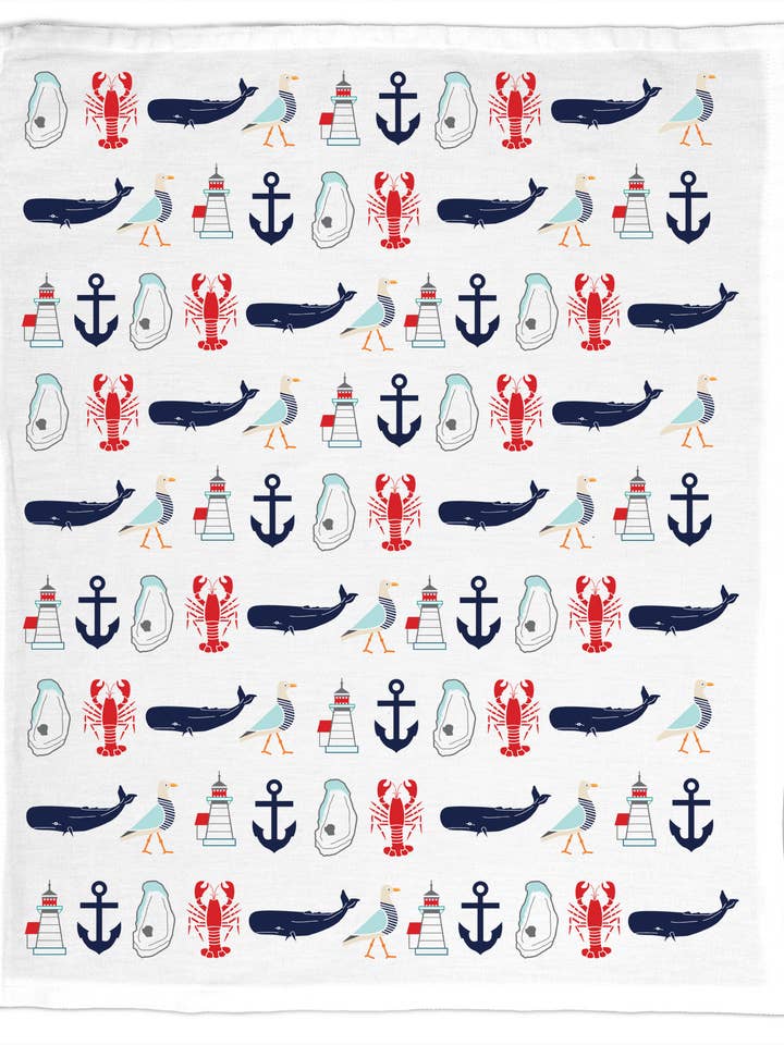New England Summer, Organic Cotton Tea Towel - NEW for wholesale by Coast & Cotton
