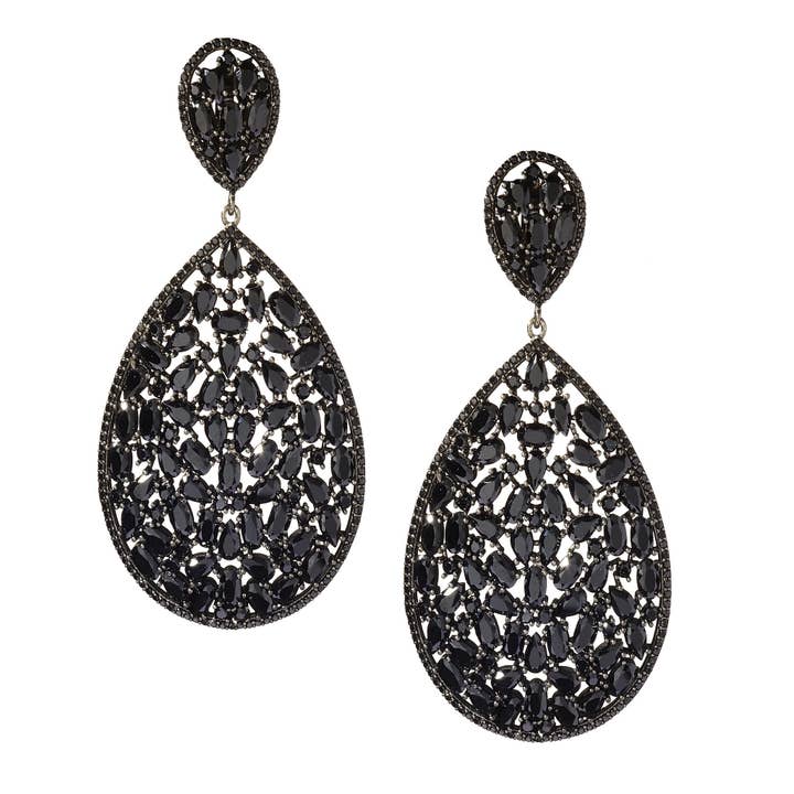 Lacelike - Orecchini a goccia, colore: Nero per la vendita all'ingrosso da parte di JCM London