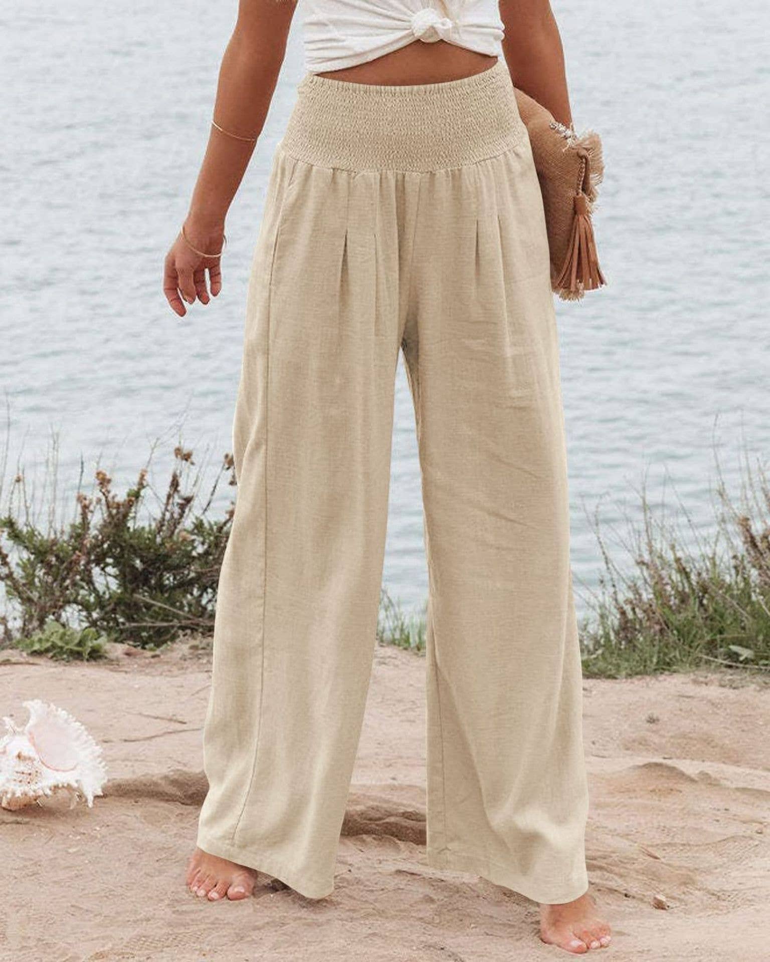 Lily Clothing - Vente Pantalon – femme - PANTALONS EN COTON STYLE FAIT À PARTIR D'ANCIENS PANTALONS À TAILLE MI-HAUTE13