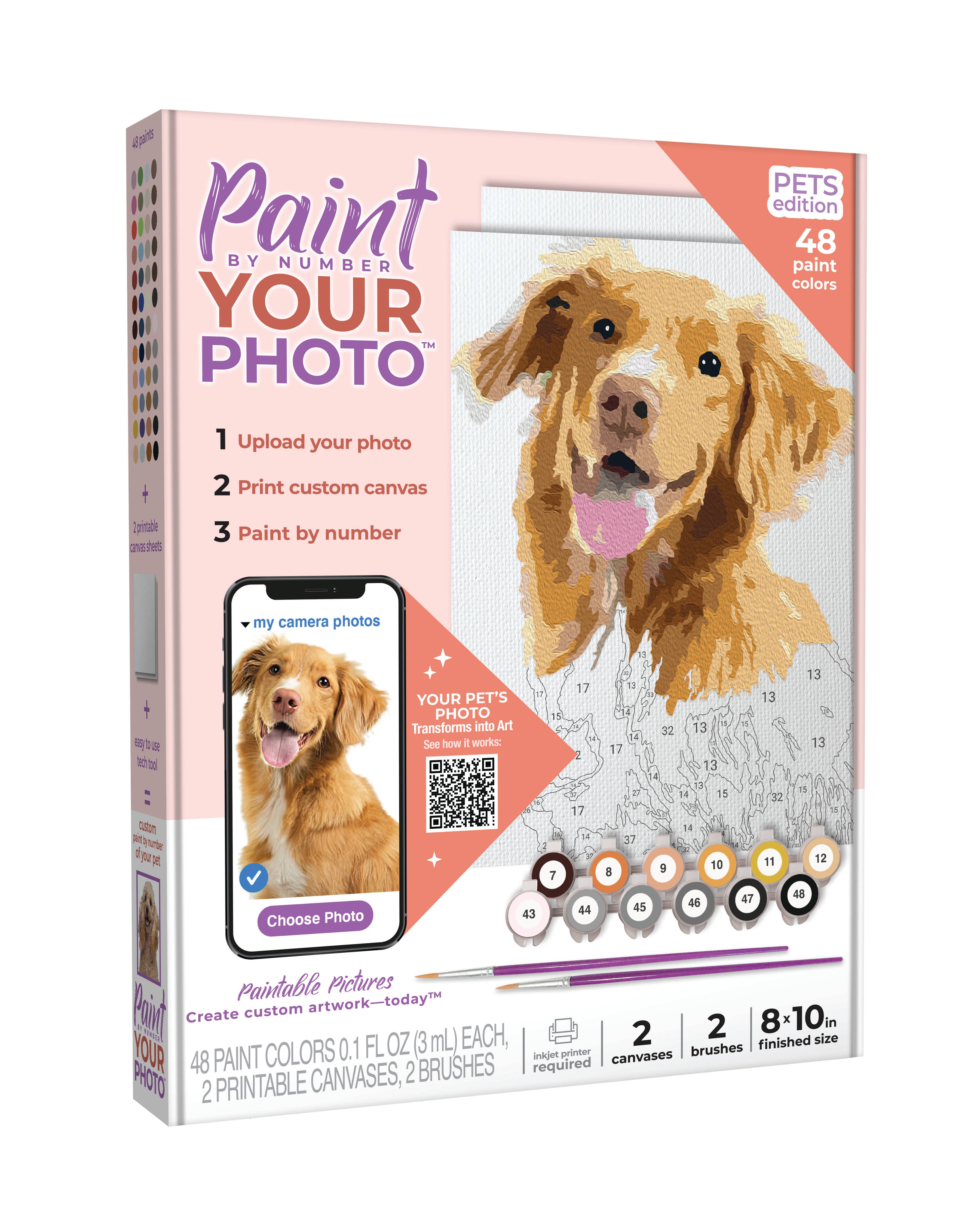 Paintable Pictures - Wholesale DIY Craft Kit - Paint your Photo by Number | Pets Edition