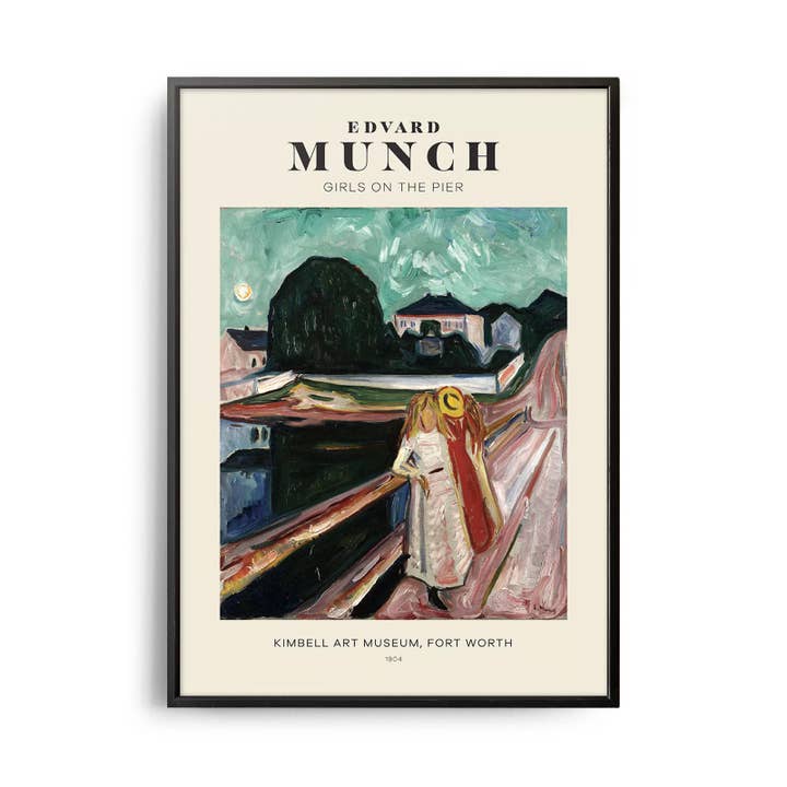 Midten af århundredet moderne Edvard Munch Piger på Pier plakat for engroshandel hos Weekend Concept