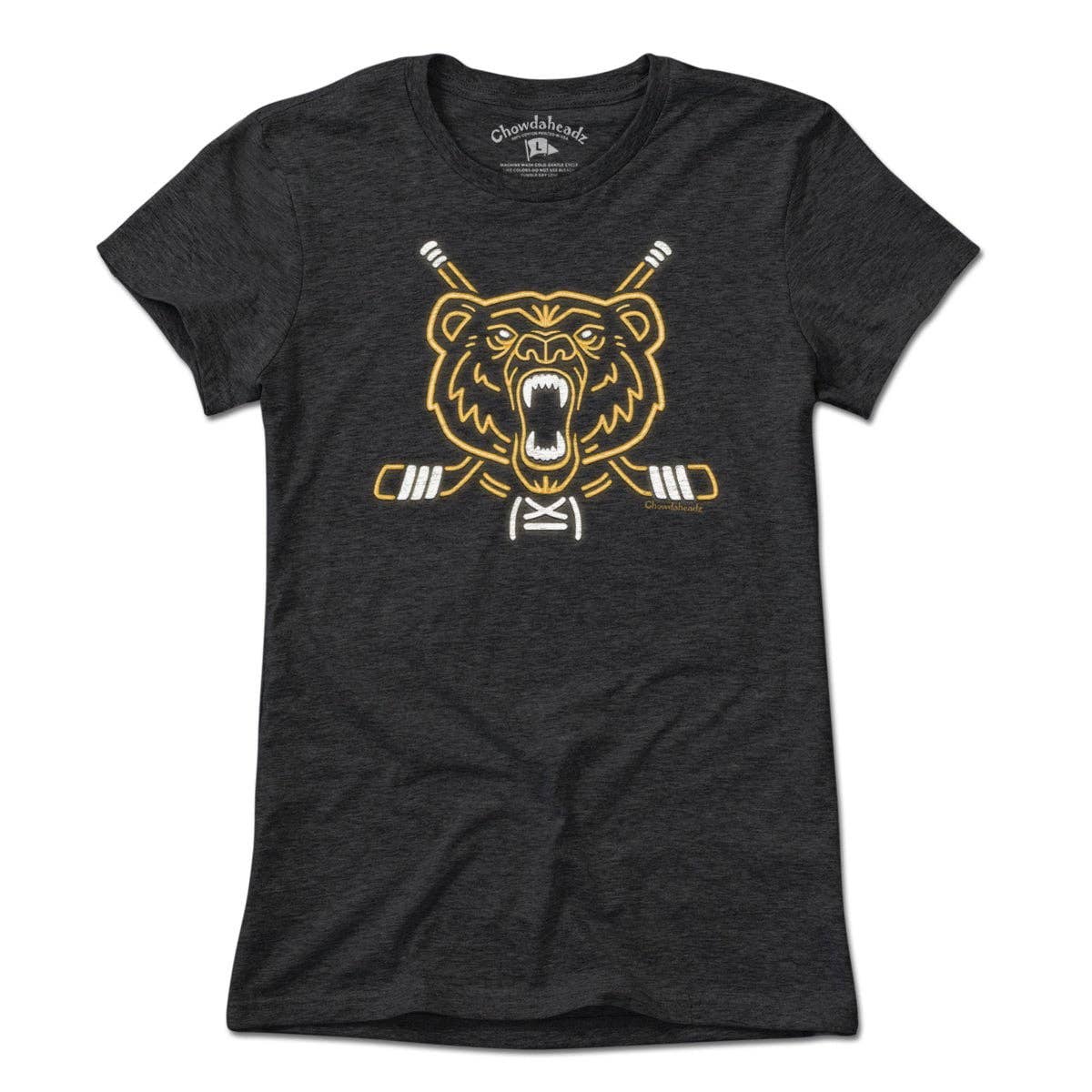 Charcoal Neon Boston Hockey Bear T-Shirt for wholesale on Faire1
