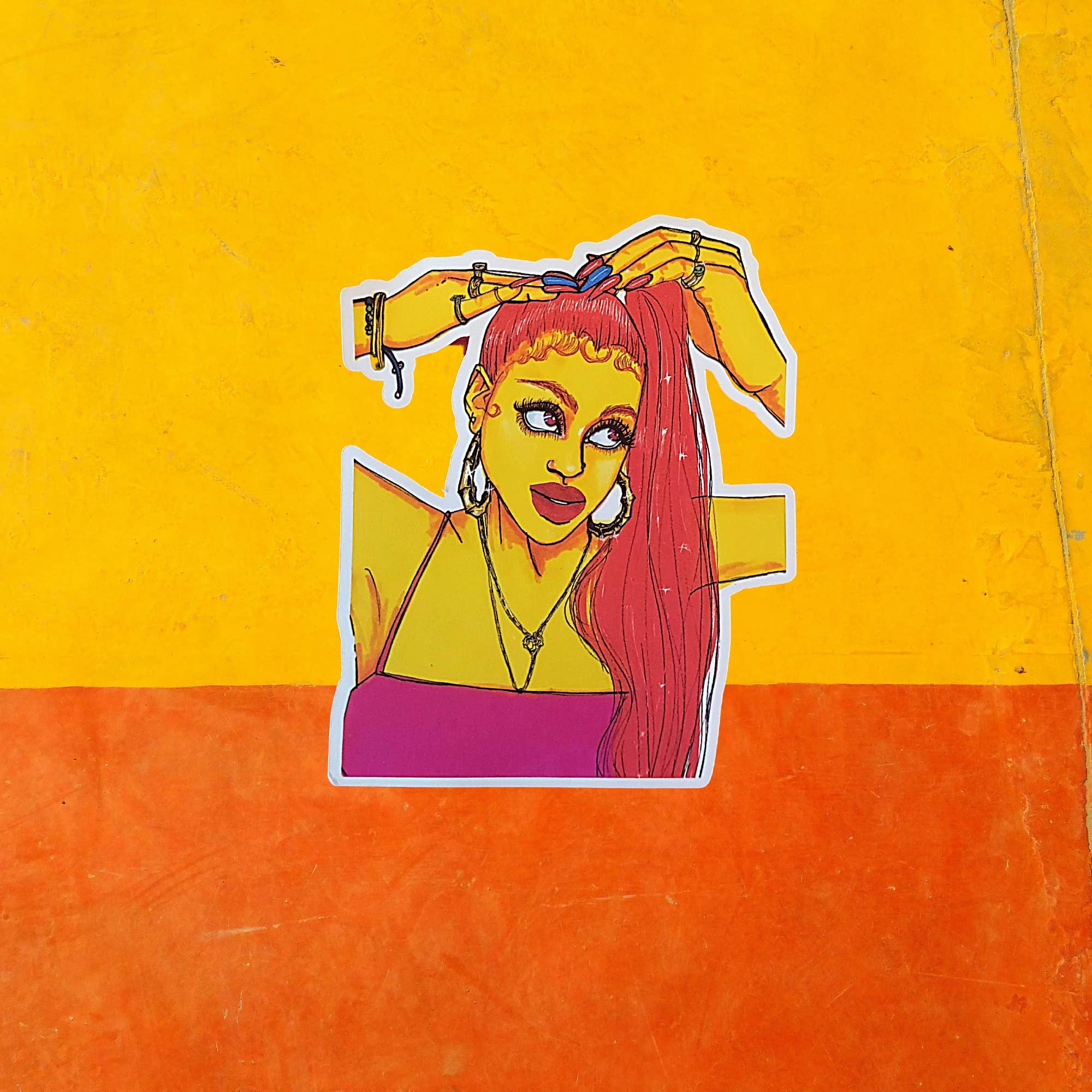 D. Ridley Designs - Wholesale Sticker - Yellow Gal Sticker
