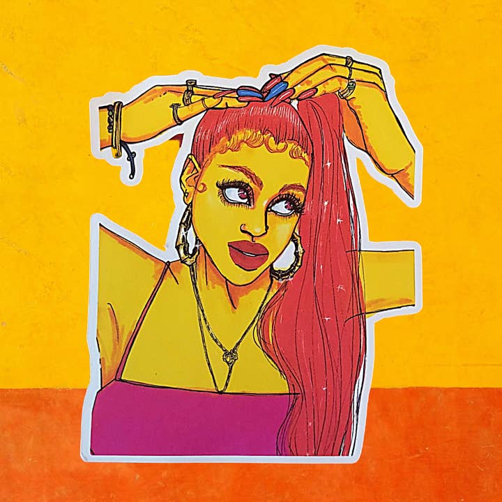 D. Ridley Designs - Wholesale Sticker - Yellow Gal Sticker0