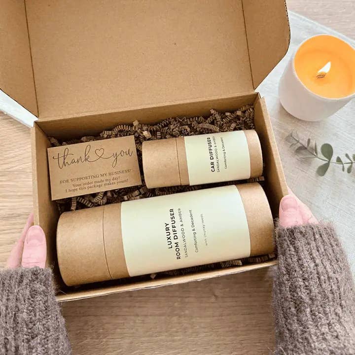Car And Home Gift Set – Sandalwood & Amber for wholesale by Rosy Roo