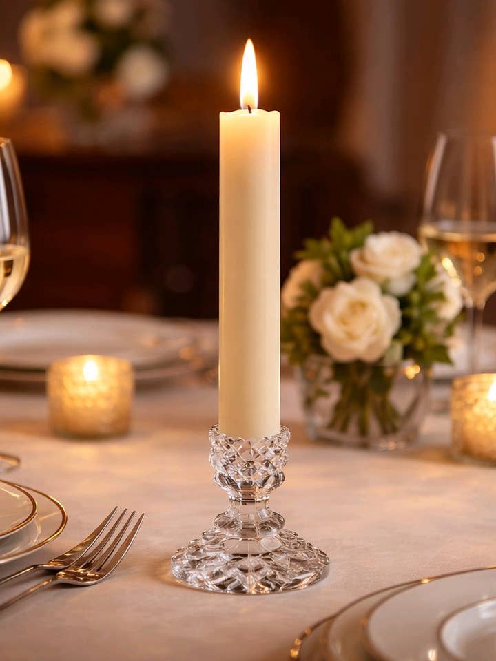 Set van 2 realistische kaarsen met crèmekleurige vlam, 16,5 cm voor wholesale door Wholesale Home Decor