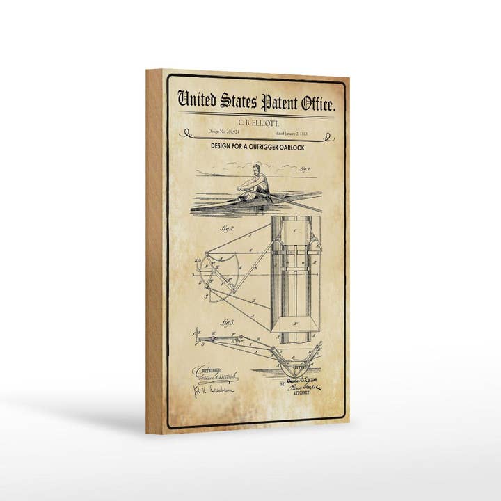 Panneau en bois 12x18cm Conception pour un support de rame en saillie pour la vente par Femer