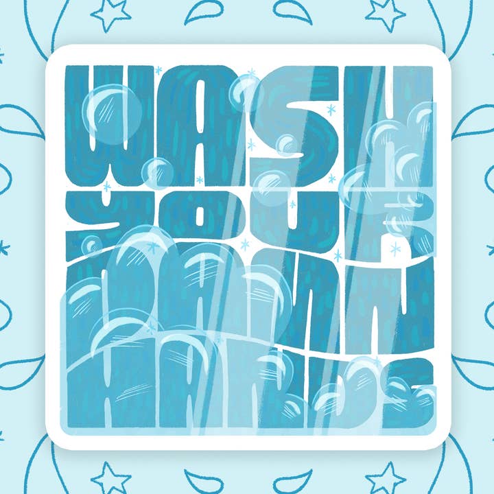 Vask din D* MN Hænder Glossy Vinyl Sticker for engroshandel hos Wonder & Wild