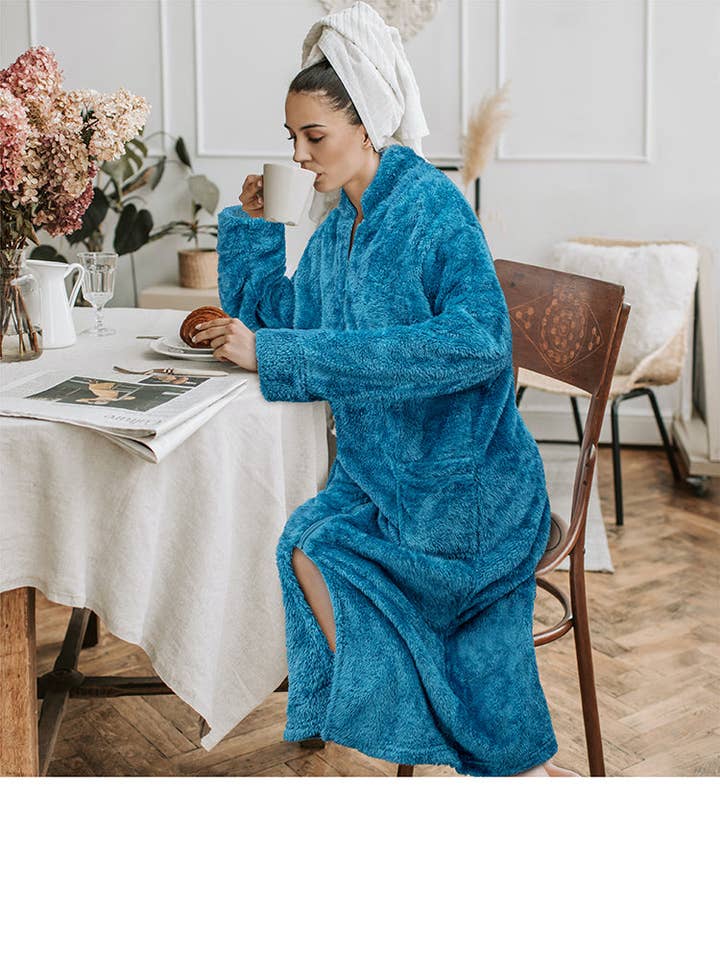 Pavilia - Wholesale Robe - Women's - Women's Sherpa Housecoat Zipper Robe61
