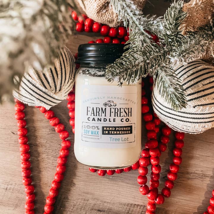 Tree Lot Soy Candle for wholesale by Farm Fresh Candle Co.