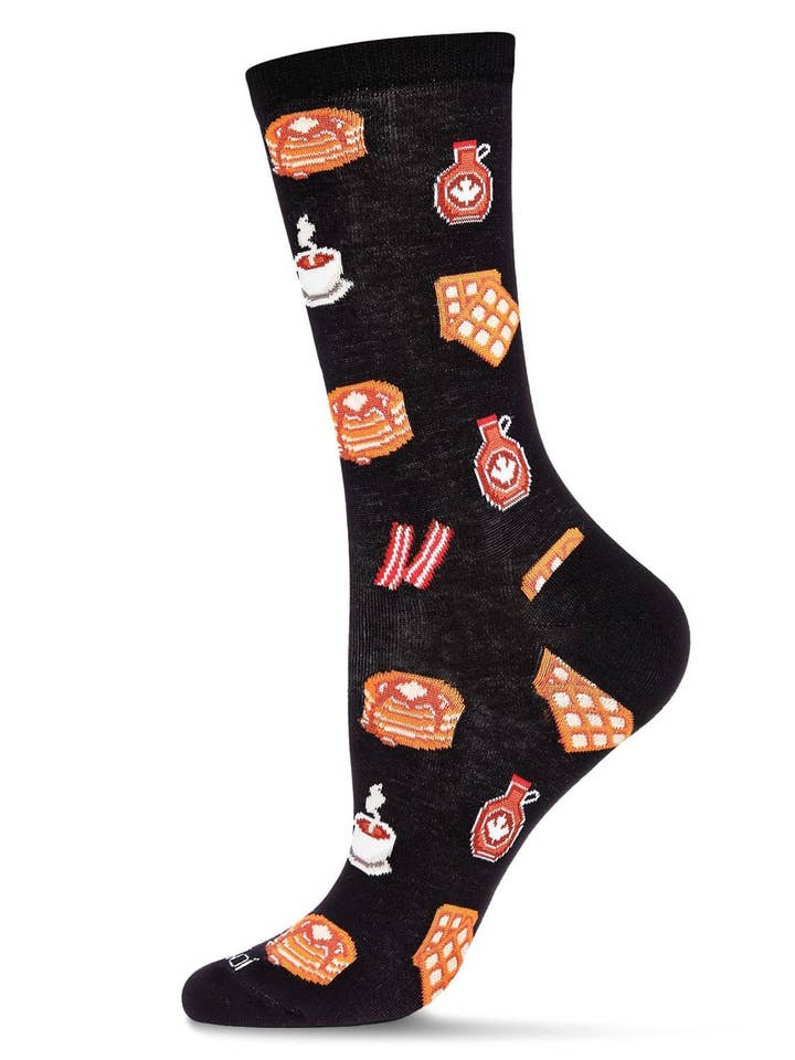 MeMoi Breakfast of Champions Bamboo Blend Crew Socks for wholesale by Infinity Classics International Inc.