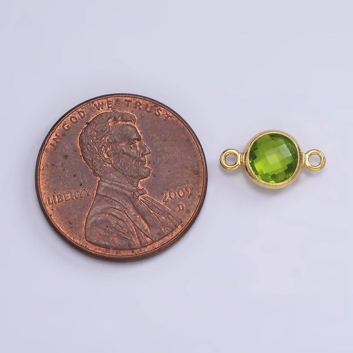 Aim Eternal - Wholesale Individual charm/pendant - Mini 14k Gold Filled Cubic Zirconia Link Connector Color Faceted Crystal Charm Connector Birthstone Link Connector G-742~G-75313