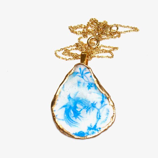 Collier d'huîtres à découper imprimé indien vintage pour la vente par FizzCandy Jewelry