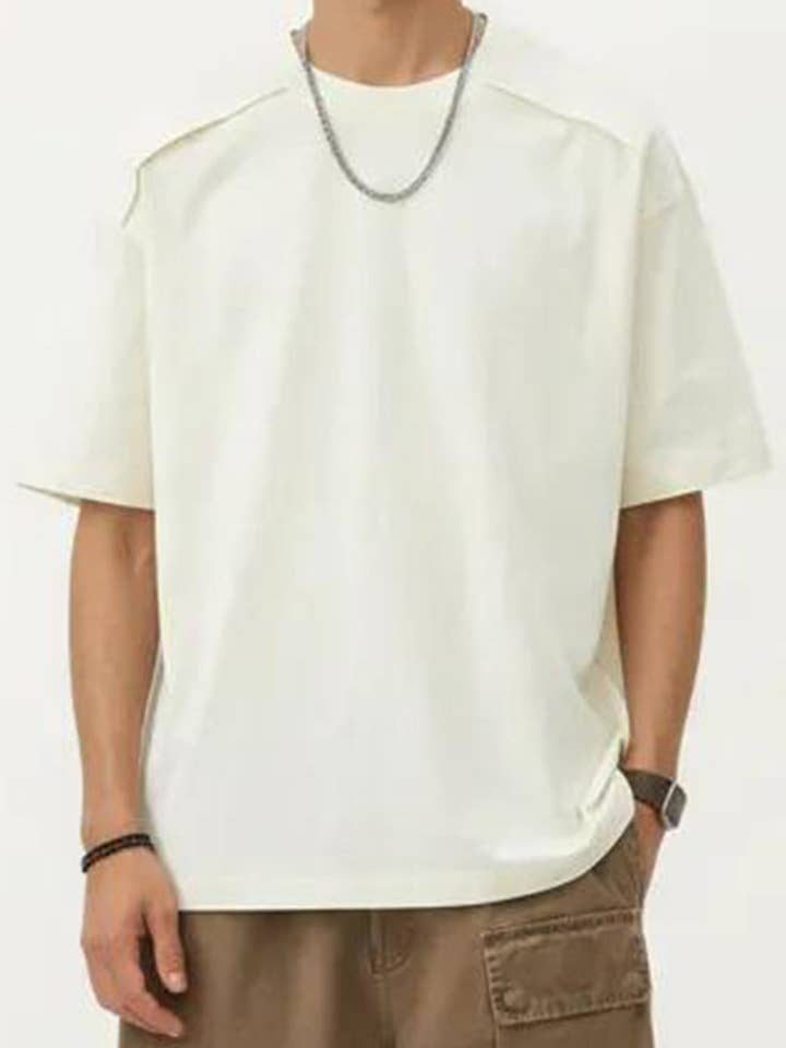 Men's Short Sleeve Crew Neck Essential T-Shirt with Relaxed Fit for wholesale by Anna Kaci Wholesale