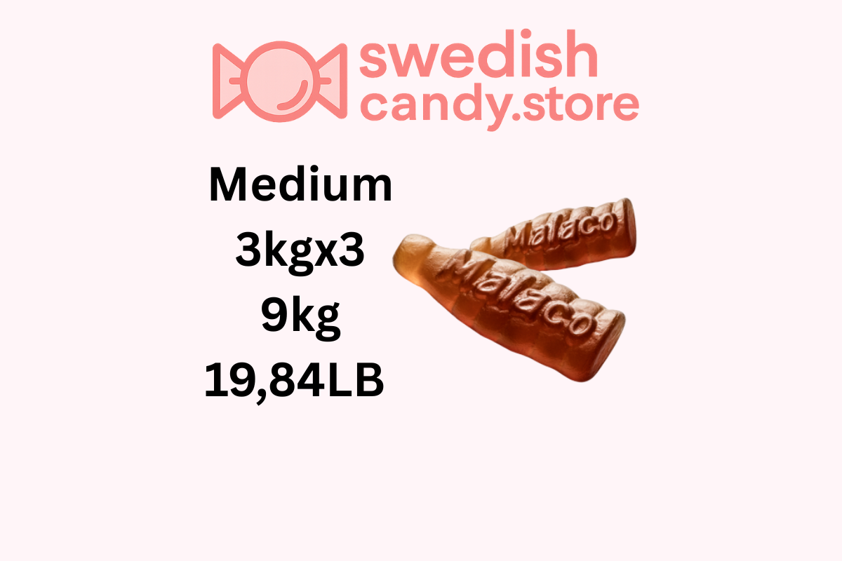 Swedish Candy.Store - Swedish Candy - Vente Bonbons gélifiés - Bonbons suédois - Malaco Grandes Bouteilles de Cola 3kg/6,61LB1