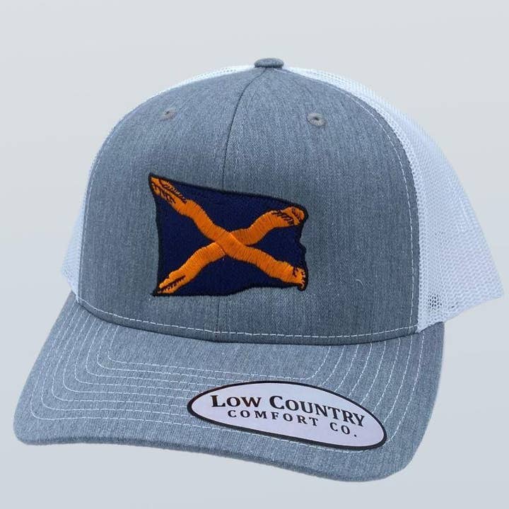 Alabama Wavy Flag Auburn Theme Heather/White Hat for wholesale by Riverbed Threads