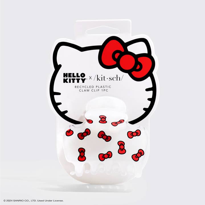 Hello Kitty x Kitsch Recycled Puffy Claw Clip- Kitty Bows for wholesale by KITSCH