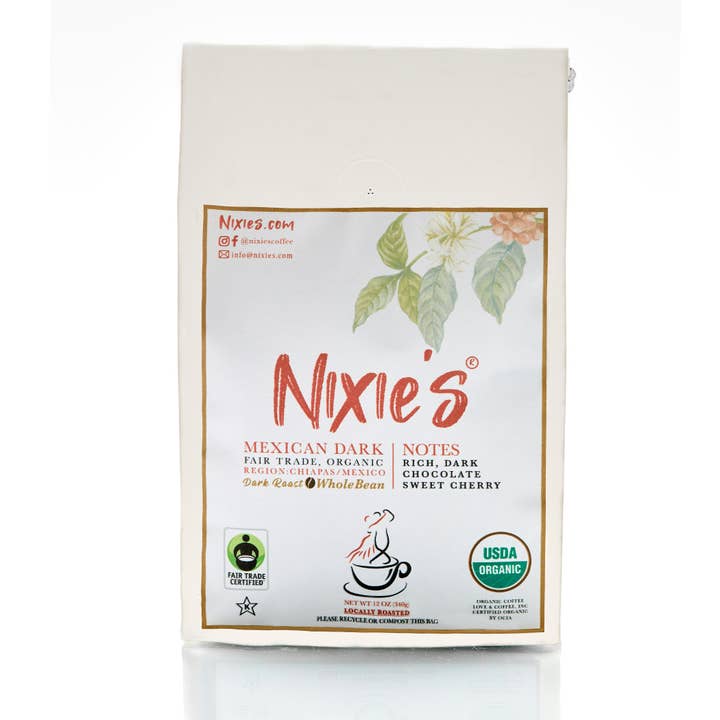 Mexican Organic and Fair Trade Coffee Whole Bean for wholesale by Nixie's Coffee