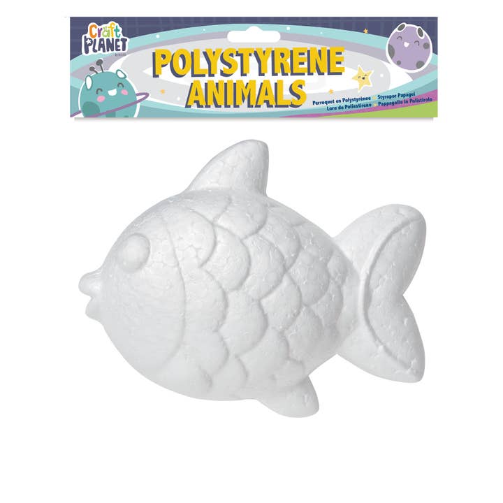 Craft Planet Polystyrene Goldfish, White, Shapes for wholesale by West Design Products