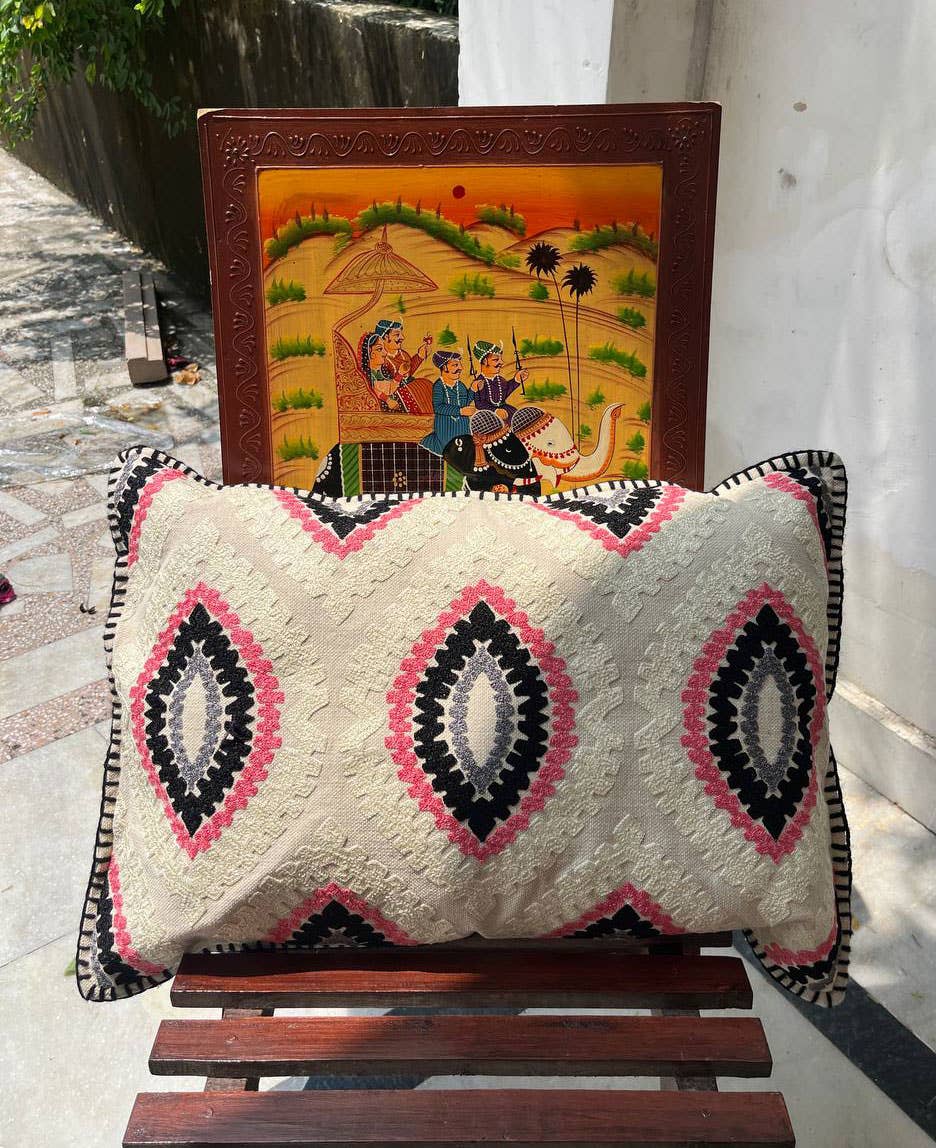 Bhawana Handicrafts – wholesale Lumbar pillow – Vintage Cushion Cover Embroidery Cotton Suzani Pillow Covers2