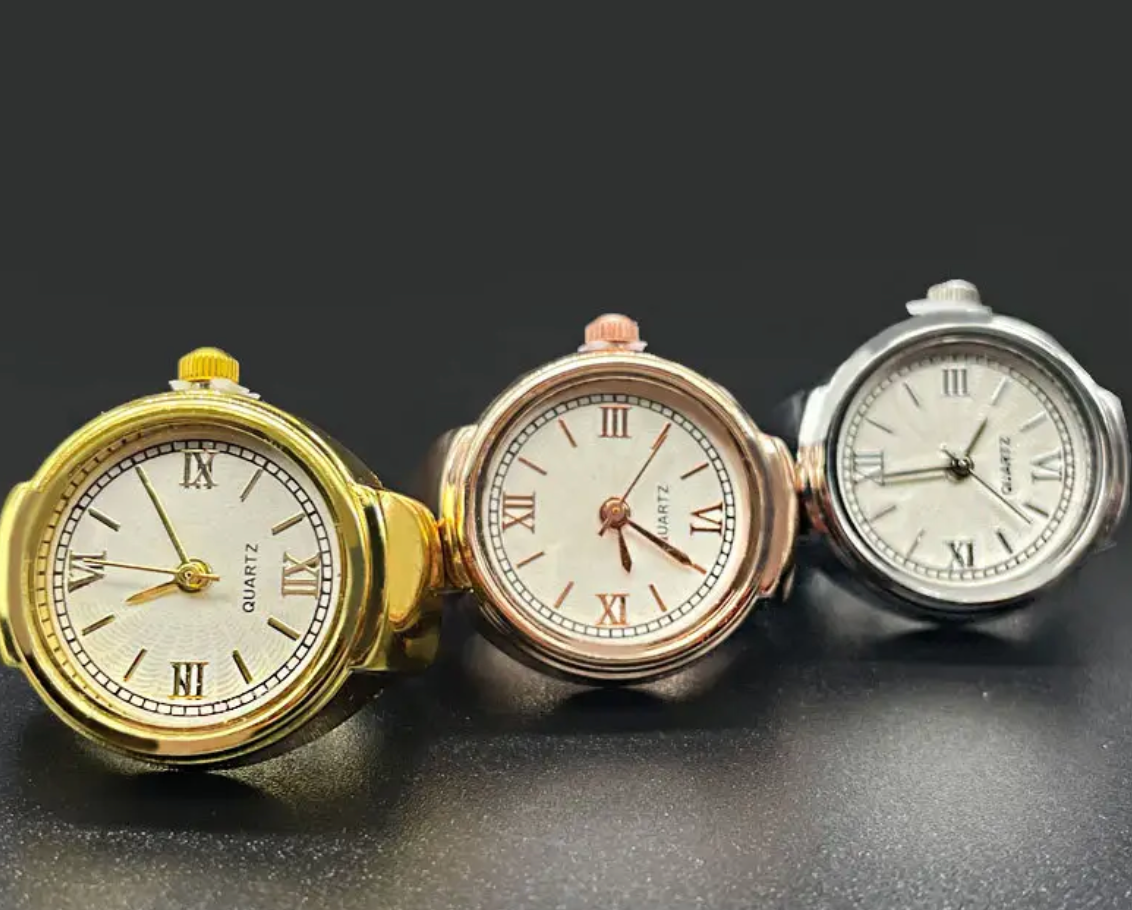 HoopLa - Wholesale Cocktail/Statement Ring - Watch Ring- Stainless Steel- Quartz Stretch Ring- Gift Box4