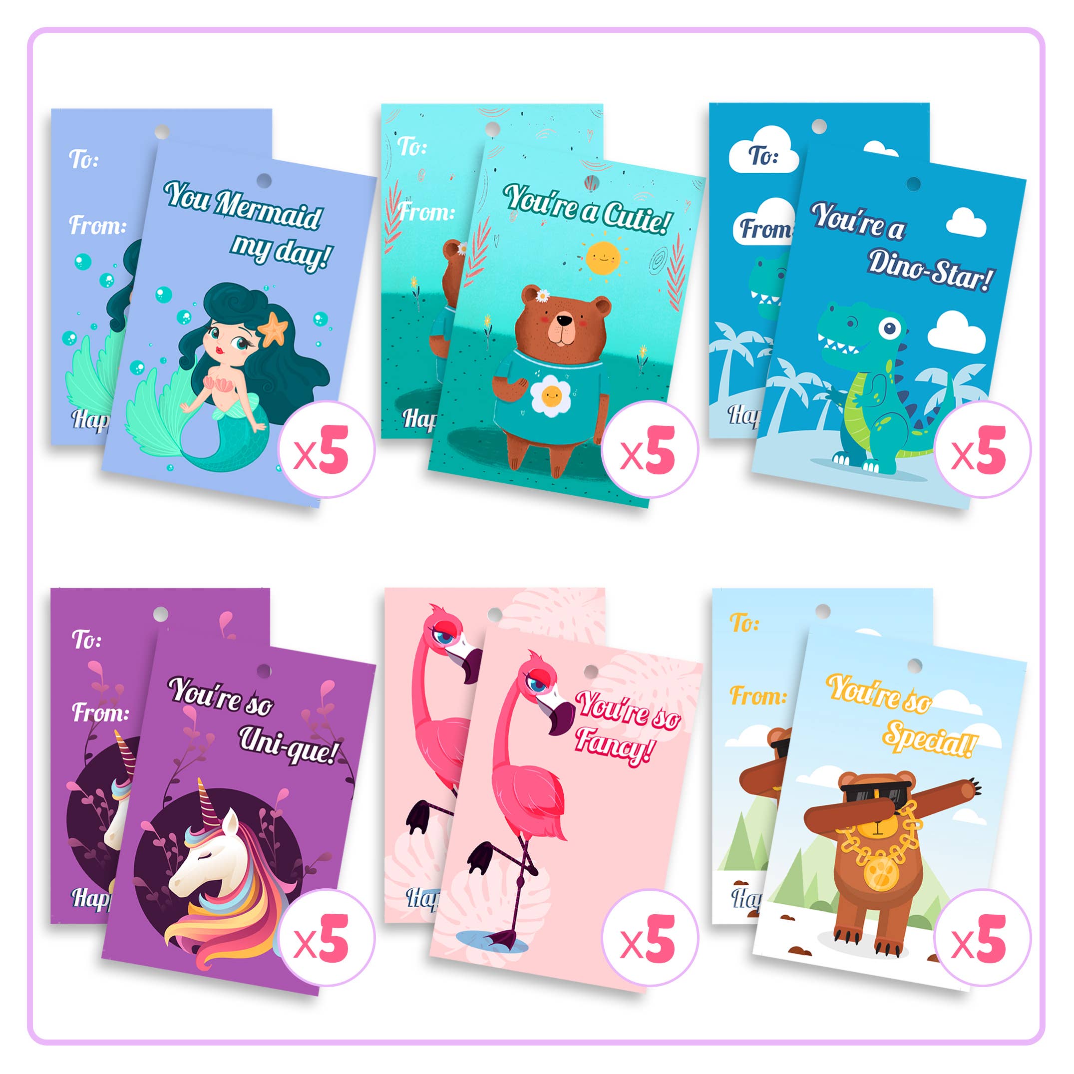 TDV Homes - Vente Cartes de Saint-Valentin - Paquet de 30 cartes pour la Saint-Valentin, échange en classe0