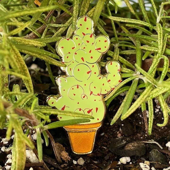 Épingle en émail de plante épineuse pour la vente par Kimchi Kreative