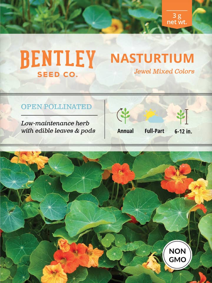 Capucine, Sachets de Graines Couleurs Mélangées Jewel pour la vente par Bentley Seed Co.