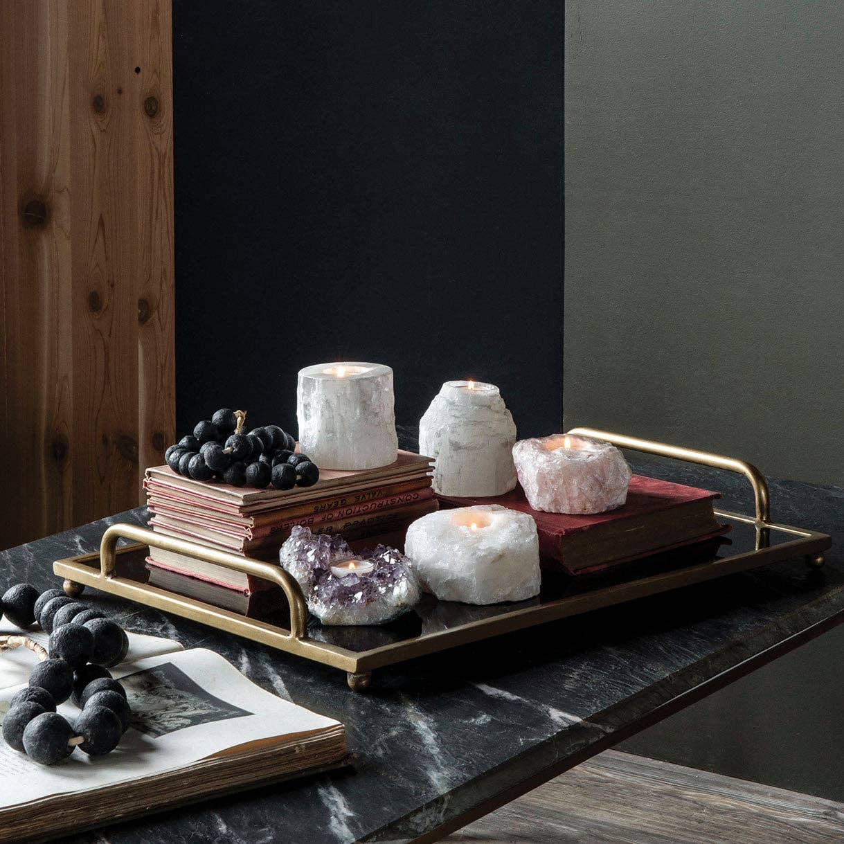 Blue Ocean Traders - Vente Bougeoirs - Bougeoir en quartz rose1