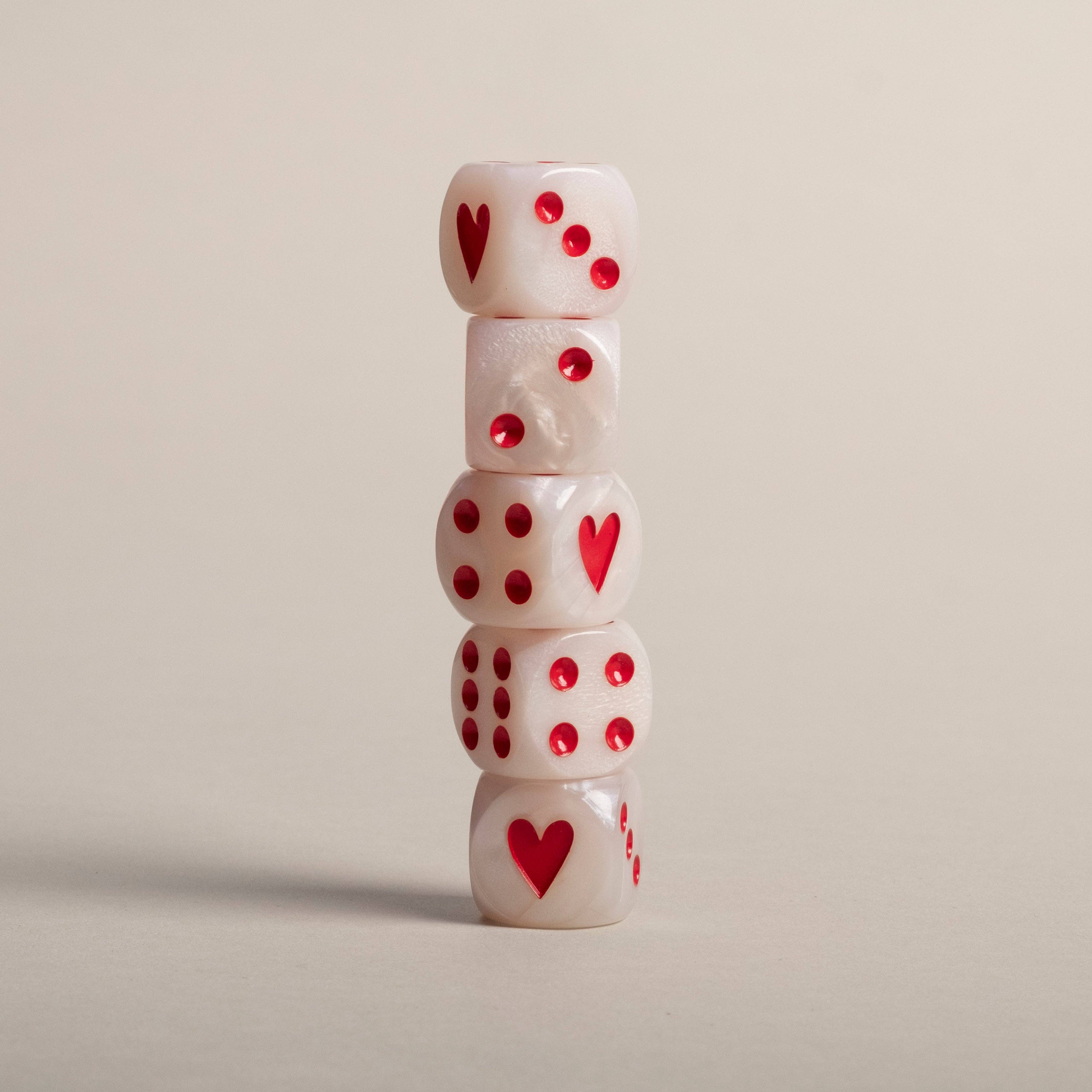 Eulenschnitt - Wholesale Dice - Pearl Red Dice Set (VE = 8 sets)2