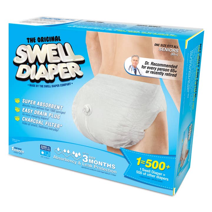 Smith Brands - Wholesale Prank/Gag Gift - Laughing Smith Senior Diaper - Prank Gift Box
