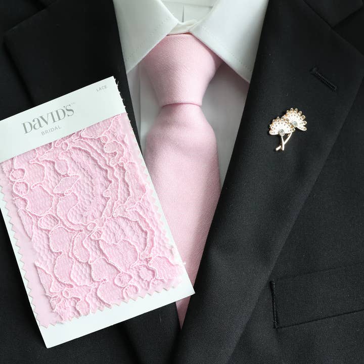 Corbata delgada de algodón sólido rosa cosquilleo para venta al por mayor de Tie Mood