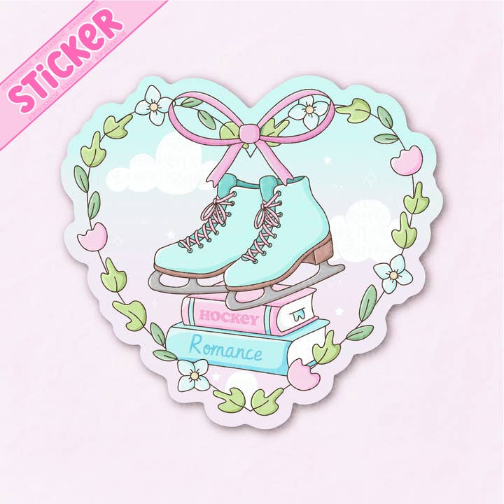 RoroDesignsLove - Wholesale Sticker - Hockey romance book trope pastel heart sticker for kindle4