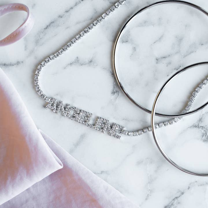The Sis Kiss - Wholesale Pendant/Charm Necklace - Customized Tennis Chain Nameplate Necklace (Single)
