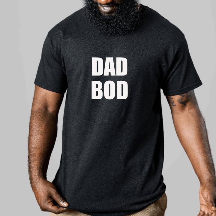 DAD BOD Black T-Shirt, Gift for Father's Day, Dad Shirts for wholesale by Hunter Kouture