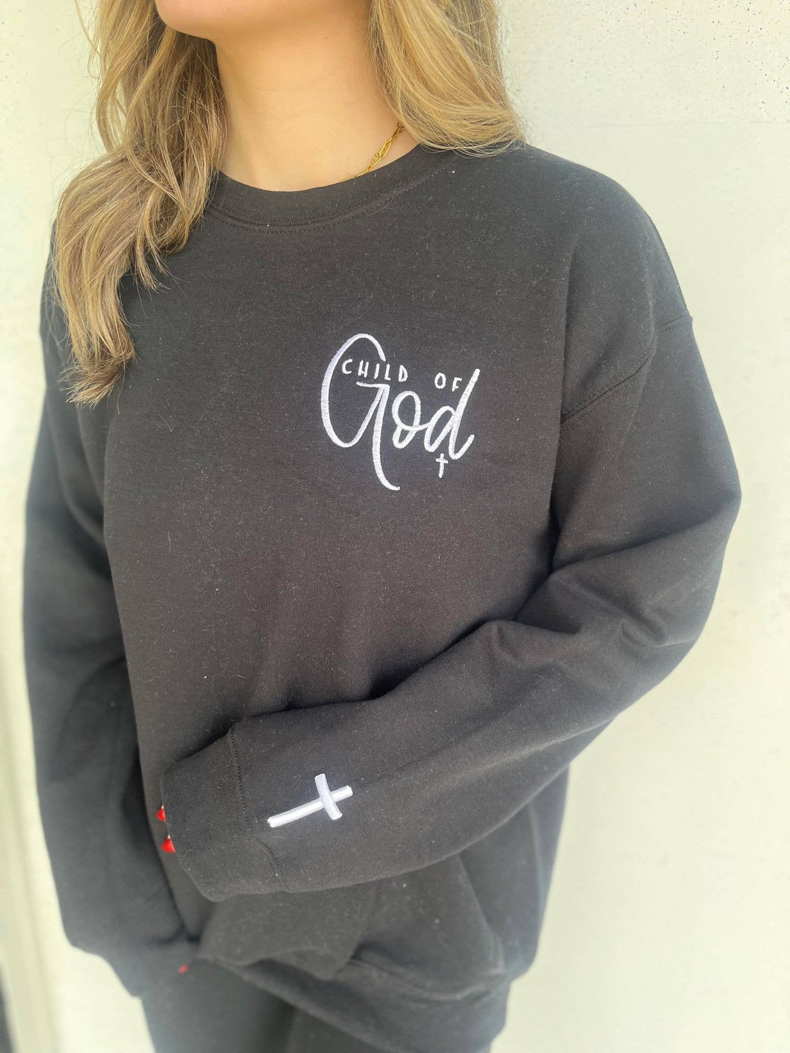 Adelle Linen - Wholesale Sweatshirt - Women's - Child of God Embroidered Sweatshirt2