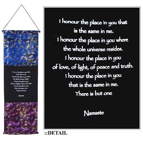 Natures Artifacts Inc - Wholesale Banner - Namaste Wall Banner | Meditation Banner1