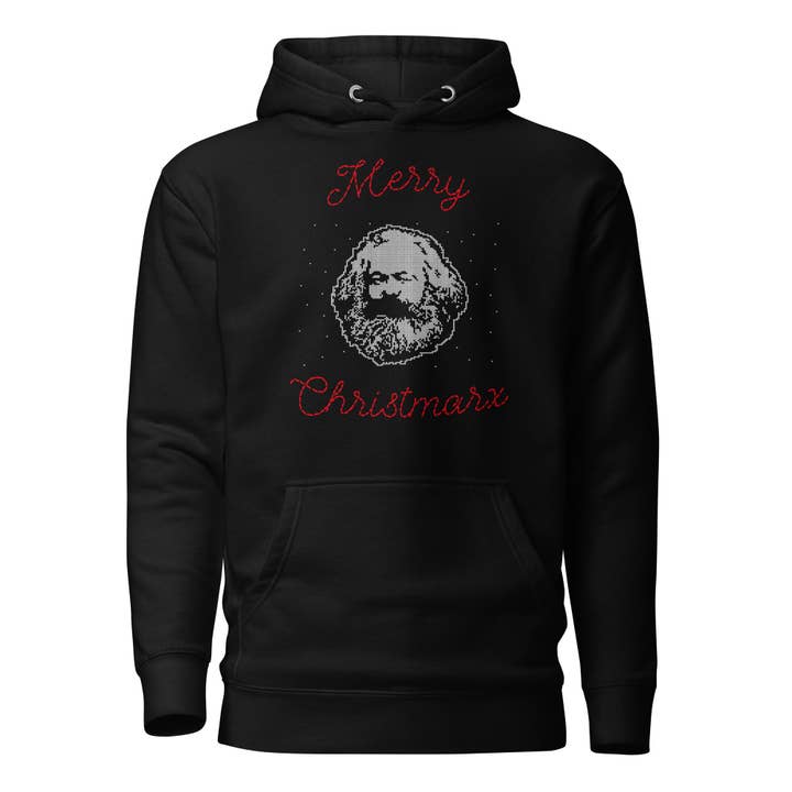 Merry Christmarx - Ugly Christmas Sweater Design - Premium Hoodie for wholesale by The Philosopher's Shirt