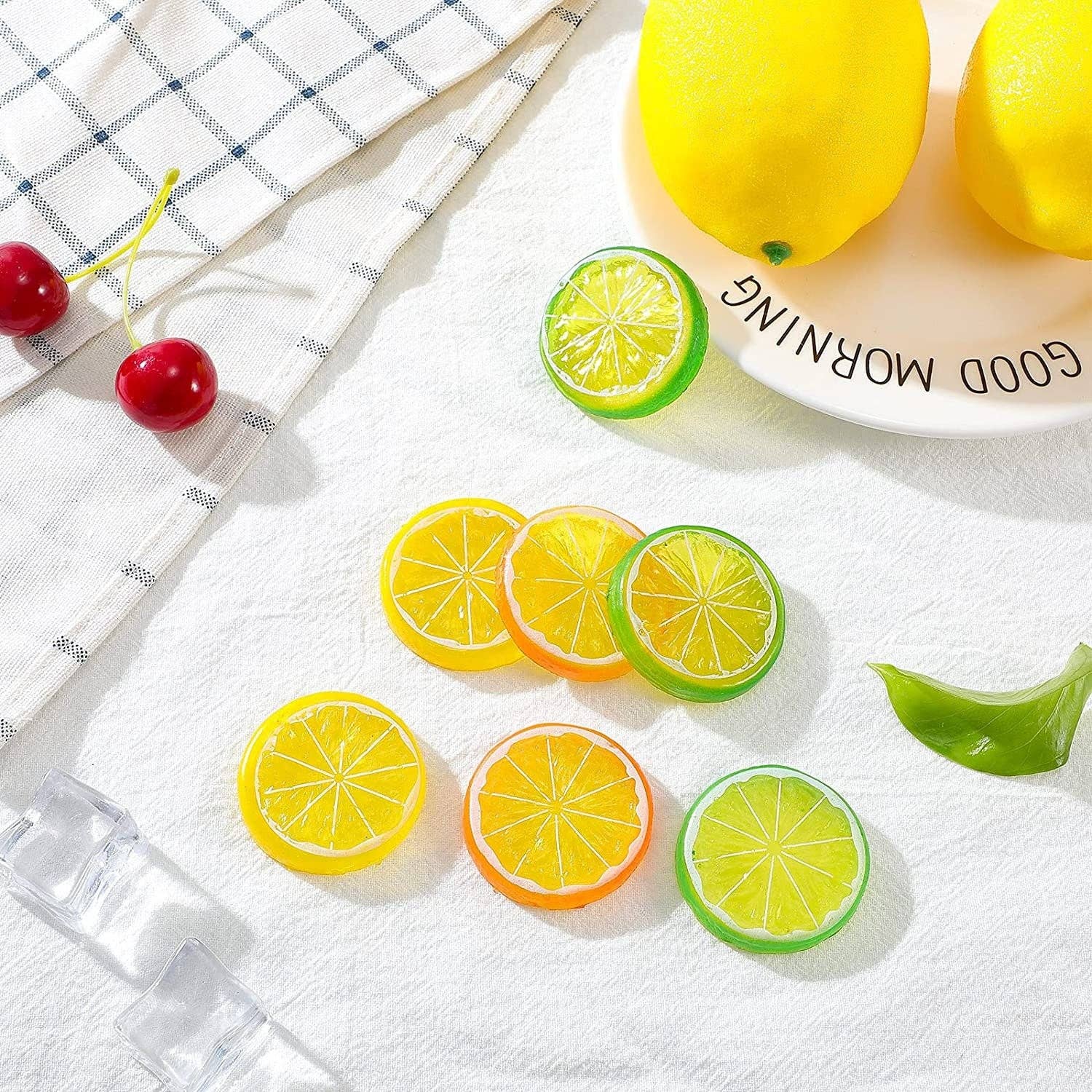 Pozbee - Wholesale Decorative Tabletop Object - 3 Small Artificial Lime Slices2