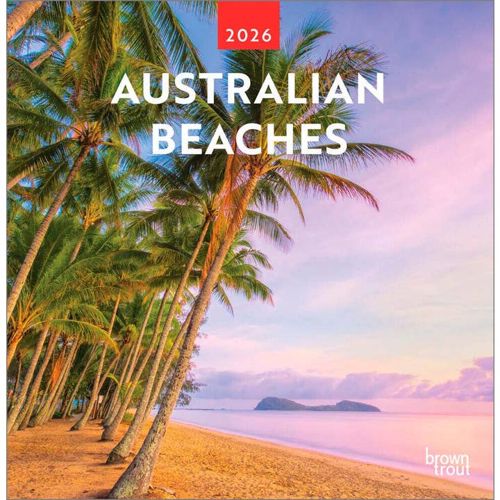 Australian Beaches 2026 Monthly Square Wall Calendar for wholesale by BrownTrout Publishers