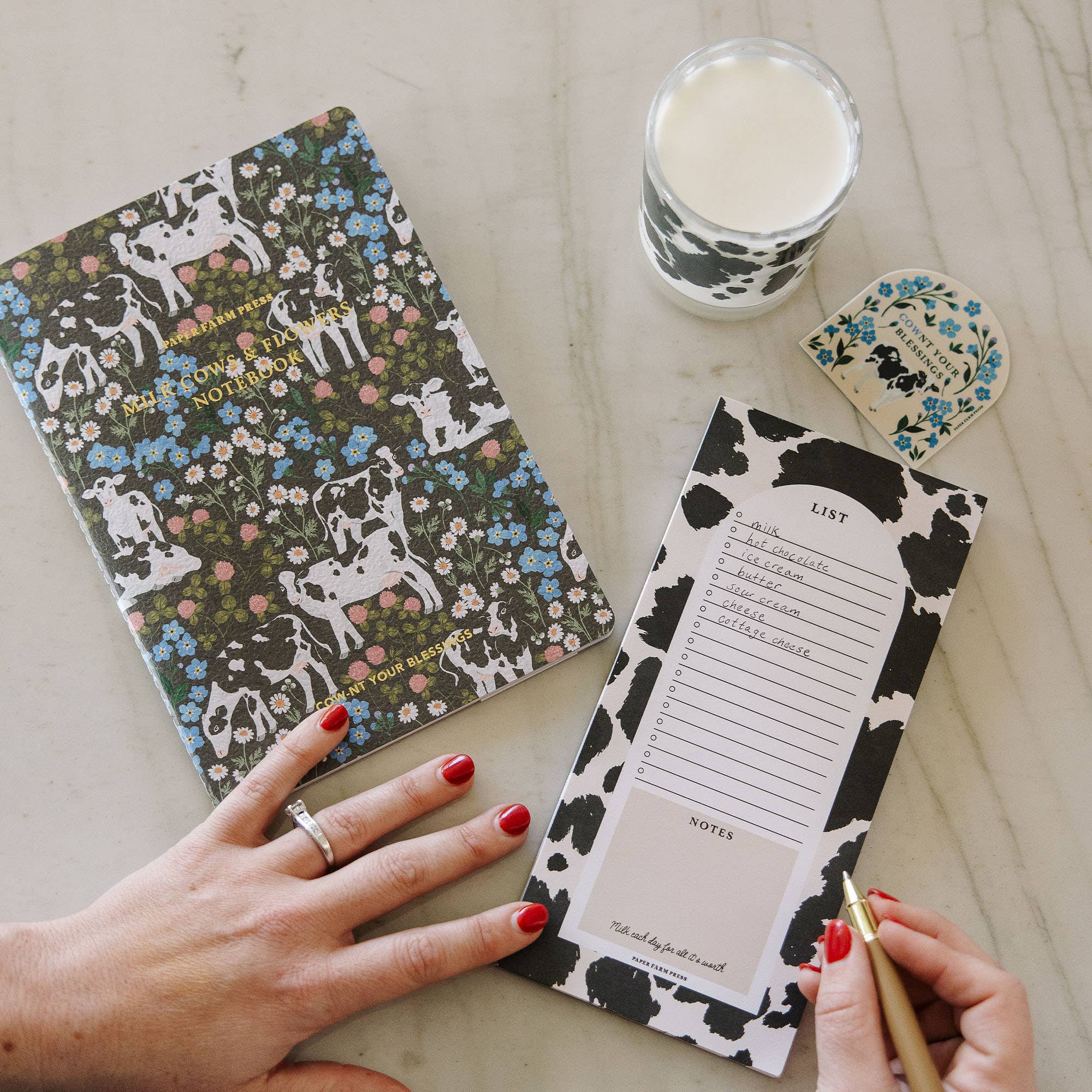 Paper Farm Press - Wholesale Notepad - Cow Spots Market List Notepad3