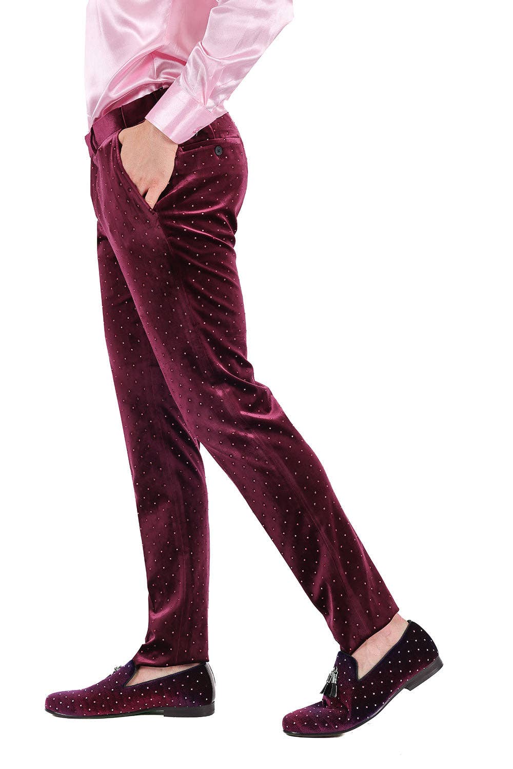 BARABAS - Vente Pantalon de costume – homme - Pantalon chino cintré en velours à strass pour hommes 2CP302015