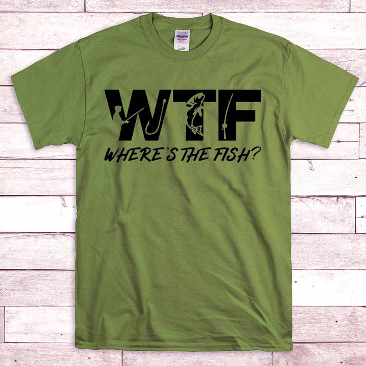 WTF Where's the Fish - Camicia da pesca per la vendita all'ingrosso da parte di Sweet Tees