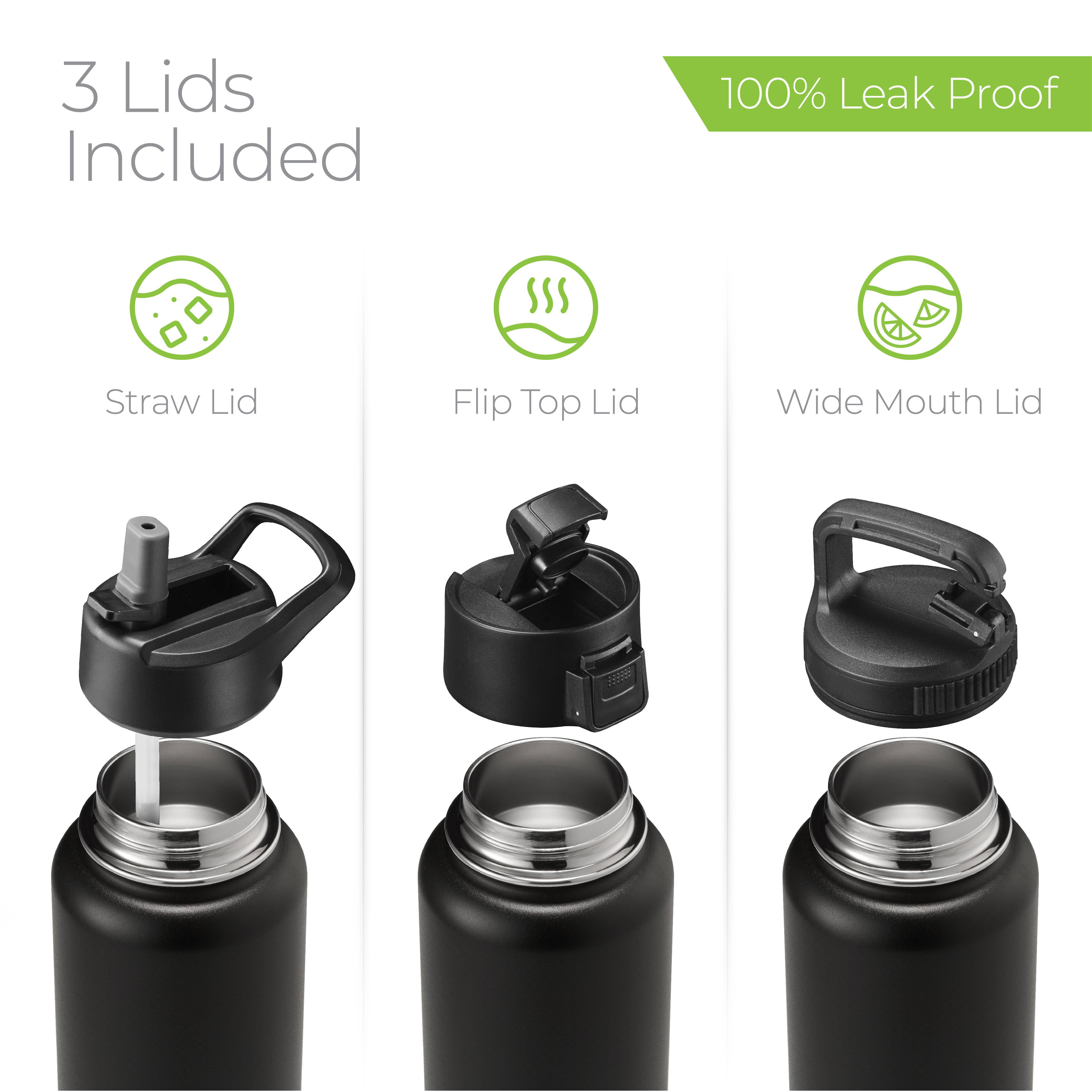 SipX – wholesale Vattenflaska – Isolerad vattenflaska, 32 oz. med tre lock1