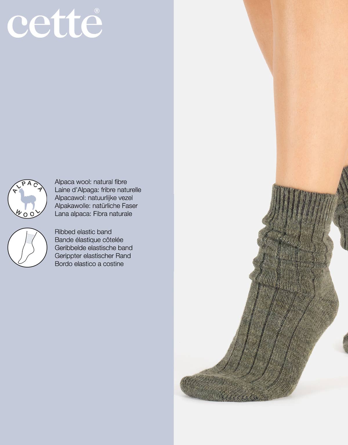 Cette – wholesale Strumpor - Dam – Alpackaullsockor med ribbat mönster, vinterstrumpor18