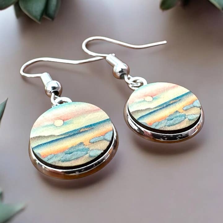 Small Wood Dangle Earrings – Coastal Beach Gift Jewelry for wholesale by Vintage Adventures